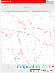 Orange County, IN Zip Code Wall Map