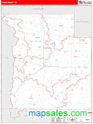 Parke County, IN Zip Code Wall Map