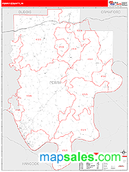 Perry County, IN Zip Code Wall Map