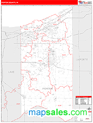 Porter County, IN Wall Map