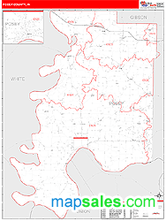 Posey County, IN Zip Code Wall Map