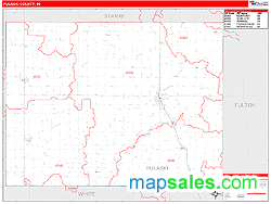 Pulaski County, IN Zip Code Wall Map