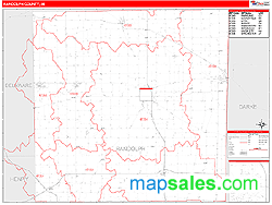 Randolph County, IN Zip Code Wall Map