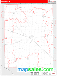 Rush County, IN Zip Code Wall Map