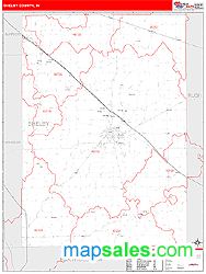 Shelby County, IN Zip Code Wall Map