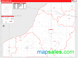 Starke County, IN Zip Code Wall Map