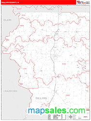 Sullivan County, IN Zip Code Wall Map