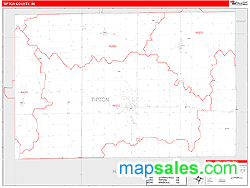 Tipton County, IN Wall Map