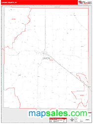 Union County, IN Zip Code Wall Map