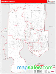 Vanderburgh County, IN Zip Code Wall Map