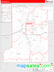 Vigo County, IN Zip Code Wall Map