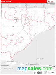 Warren County, IN Zip Code Wall Map