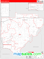 Warrick County, IN Zip Code Wall Map