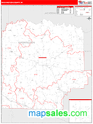 Washington County, IN Zip Code Wall Map