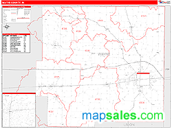 Wayne County, IN Zip Code Wall Map