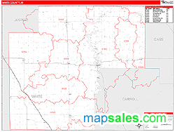 White County, IN Zip Code Wall Map