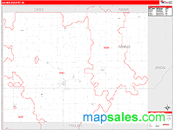 Adams County, IA Zip Code Wall Map