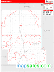 Audubon County, IA Zip Code Wall Map