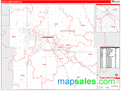 Black Hawk County, IA Wall Map