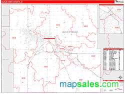 Black Hawk County, IA Zip Code Wall Map