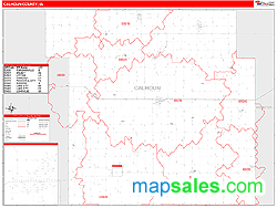 Calhoun County, IA Zip Code Wall Map