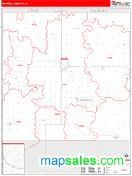 Carroll County, IA Zip Code Wall Map
