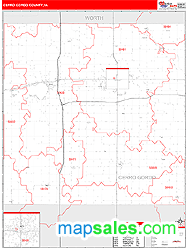 Cerro Gordo County, IA Zip Code Wall Map