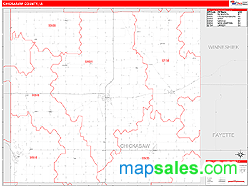 Chickasaw County, IA Wall Map
