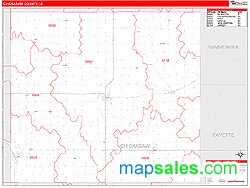 Chickasaw County, IA Zip Code Wall Map