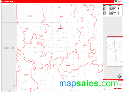 Clay County, IA Wall Map