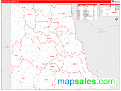 Clayton County, IA Zip Code Wall Map