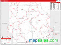 Dallas County, IA Zip Code Wall Map