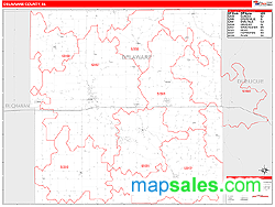 Delaware County, IA Zip Code Wall Map