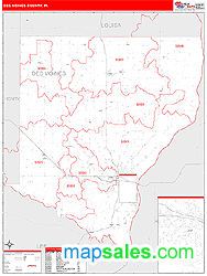 Des Moines County, IA Zip Code Wall Map