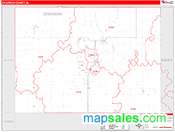 Dickinson County, IA Zip Code Wall Map