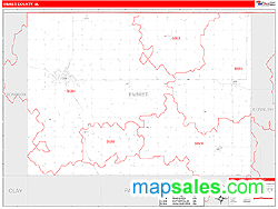 Emmet County, IA Wall Map