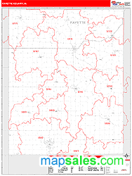 Fayette County, IA Zip Code Wall Map