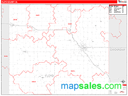 Floyd County, IA Zip Code Wall Map