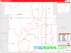 Hamilton County, IA Zip Code Wall Map