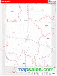 Henry County, IA Zip Code Wall Map