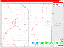 Howard County, IA Zip Code Wall Map