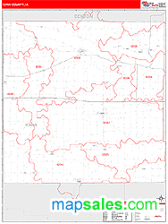 Iowa County, IA Zip Code Wall Map