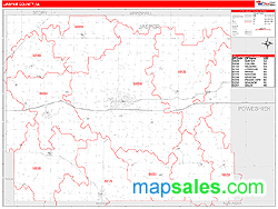 Jasper County, IA Zip Code Wall Map