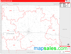 Jefferson County, IA Zip Code Wall Map