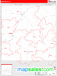 Jones County, IA Zip Code Wall Map