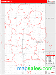 Kossuth County, IA Zip Code Wall Map