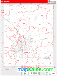 Linn County, IA Zip Code Wall Map