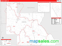 Louisa County, IA Wall Map