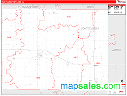 Montgomery County, IA Zip Code Wall Map