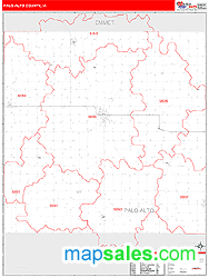 Palo Alto County, IA Zip Code Wall Map